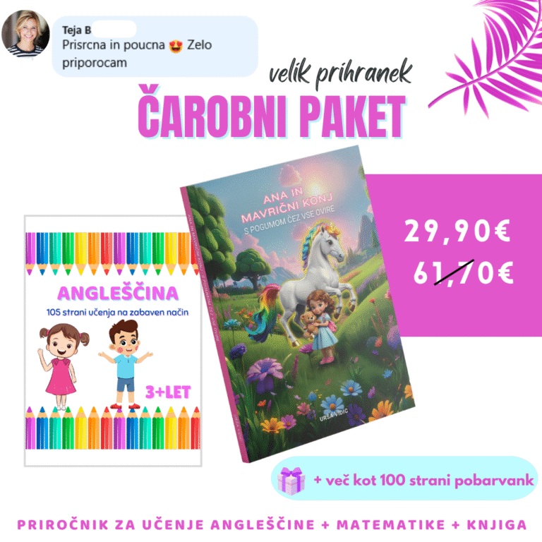 PAKET: tiskana knjiga + e-priročnik iz matematike + e-priročnik iz angleščine